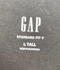 Gap Men’s Size LT Black Short Sleeve Vee Neck Tee Standard Fit V Neck T-shirt