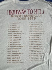 AC/DC Graphic T-Shirt Mens Large Cream Highway To Hell 1979 Tour Rock Band Tee