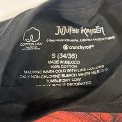 Jujutsu Kaisen T-Shirt Men S And M Black Graphic Print 100% CrunchyRoll Anime