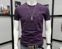 New Men Luxury Diamond Rhinestones Fashion T-Shirt High Quality 4 Colors