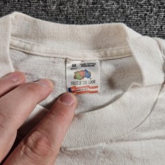 Vintage Fruit Of The Loom Shirt Mens Medium White Feeling Today Cartoon Tee 1989