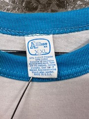 Vintage Athletic Department Raglan Baseball T Shirt 3/4 Length Sleeve White L