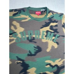 Supreme Arc Logo Woodland Camo T Shirt Green Brown Tee Size L