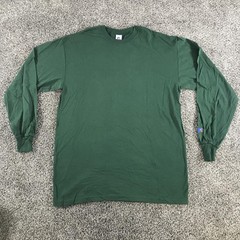 Vintage Russell Athletic Shirt Mens Large Forest Green Long Sleeve Crew Cotton