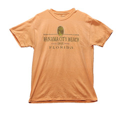 Vintage Hanes ComfortBlend Panama City Beach FL T-Shirt M Orange Florida Souveni