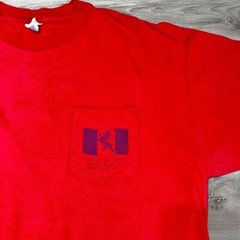 Vintage Greek Life Spring Formal Shirt Mens XL Red Short Sleeve Crew 90s