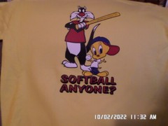 NEW T-Shirt: Sylvester & Tweety Bird “Softball Anyone?” Lots of colors & sizes