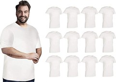 BILLIONHATS 12 Pack Plus Size Men Cotton T-Shirt Short Sleeve Lightweight