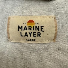 Marine Layer Henley Shirt Mens Large Long Sleeve Casual Pullover Heather Gray