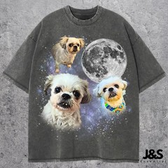 Custom Pet Portrait Comfort Tee Personalized Pet Memorial Dog Cat Lover Gift