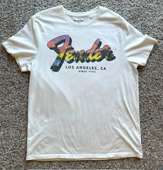 Goodfellow & Co Fender Los Angeles California T-Shirt Ivory Men’s Large