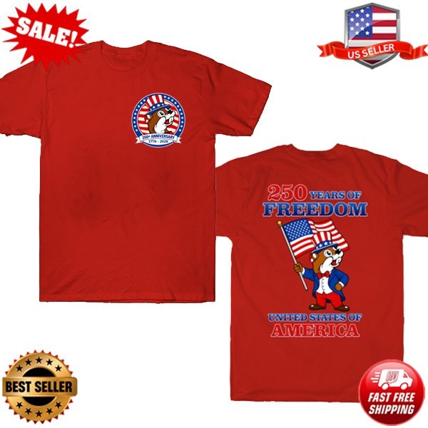 Double-Sides Buc Ee’s America 250 Anniversary T-Shirt repriint S-3XL
