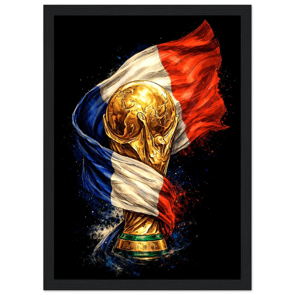 France World Cup Classic Semi-Glossy Paper Wooden Framed Poster