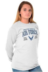 Athletic USAF Air Force American Official Long Sleeve Tshirt Tee for Adults