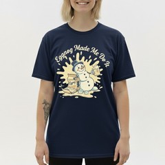 Eggnog Made Me Do It T-Shirt Funny Snowman Christmas Eggnog Humor Holiday Tee