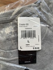 BRAND NEW Adidas Men’s Creator SS Athletic T-Shirt #EK0074 in Grey/Black Size LG