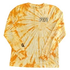 Pef Yellow Tie Dye T-Shirt Positive Energy Forever Graphic Y2K Retro Mens Medium