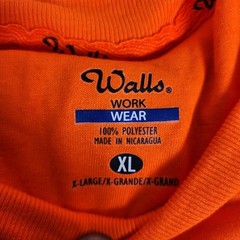 NEW~Walls~Working Man’s Pocket Tees 1 SHIRT- XL- HI VIS ORANGE
