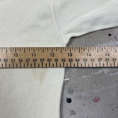 Vintage 40s Hanes Ribbed Cotton White T Shirt Mens S Mounted Collar Distressed