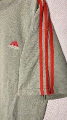Vtg Y2K Adidas 3 Stripe Crewneck T-shirt Green Red Logo Mens Small Made in USA