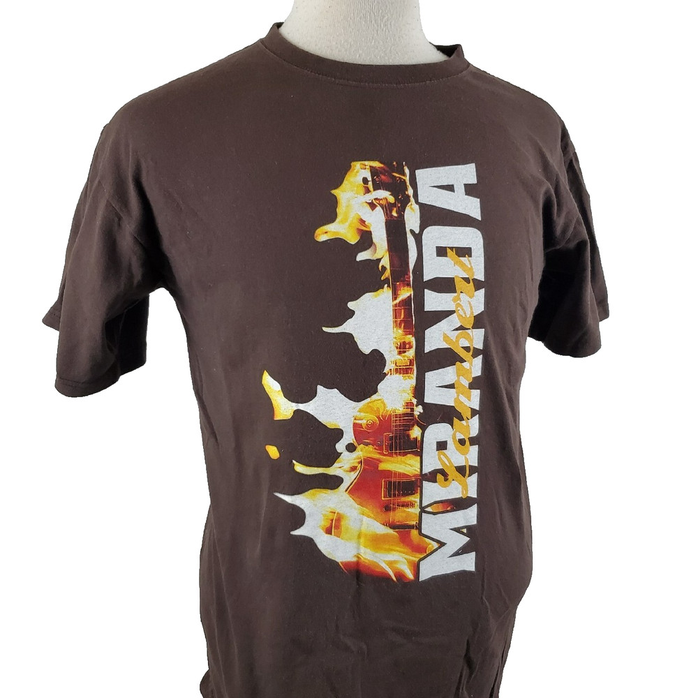 MIranda Lambert On Fire Tour Concert T-Shirt Medium Brown 2 Sided Country Music