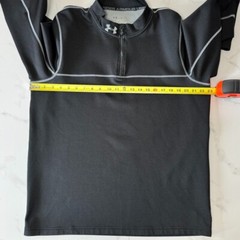 Under Armour Mens 2XL Black Pullover 1/4 Zip Long Sleeve Coldgear 1232672 Logo