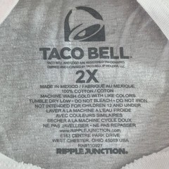 Taco Bell Mens Size 2X White 90s Retro Geometric Graphic Short Sleeve T-Shirt