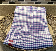 Dockers Battery Street Men’s 17-17.5 32/33 Blue Purple Check NWT