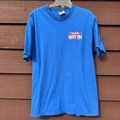 Vintage Walmart Safety Pro Employee T Shirt Hanes Blue Adult Medium (38-40)