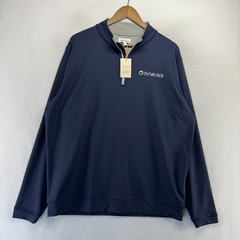 Peter Millar Quarter Zip Mens XL Blue Crown Sport Pullover Golf Company Logo NEW