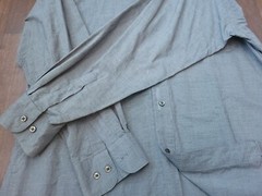 Vintage Calvin Klein Shirt Men Long Sleeve Business Casual Button Up Gray 32-33