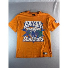 WWE John Cena Never Give Up Cenation Orange Graphic T-Shirt Mens Large