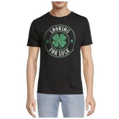 Way To Celebrate 2XL 50-52 St. Patricks Day Men’s Shamrock Graphic Tee Black