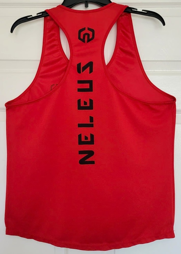 NELEUS ‘Dry Fit Logo Muscle’ Mesh Tank Top Men’s M Gym Workout Exercise Red NEW!
