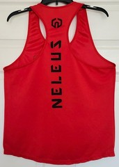 NELEUS ‘Dry Fit Logo Muscle’ Mesh Tank Top Men’s M Gym Workout Exercise Red NEW!