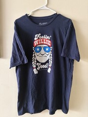 Wille Nelson Shirt Mens Large Gray Country Music Funny USA Feelin Willie Good