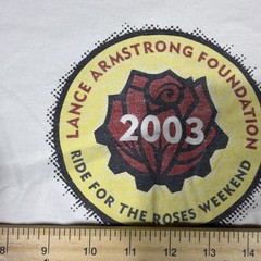 Lance Armstrong Foundation 2003 Rise For The Roses Nike T-Shirt Size Xl White