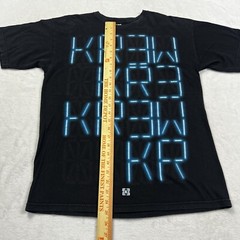 Krew Kr3W Skateboarding T Shirt Adult Medium Black Faded Digital Clock Logo