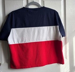 Levi’s Colorblock Logo Crew Neck Crop Top Girl’s Small Navy/White/Red