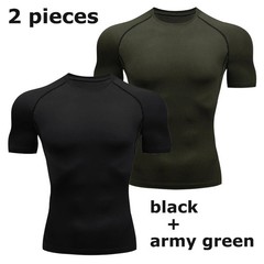 Men Compression T Shirt Short Sleeve Gym Workout Fitness Running Training Base