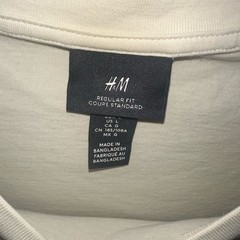 H&M Regular Fit Cream Crew Neck T-Shirt