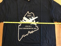 NEW NAVAL AIR STATION BRUNSWICK, MAINE T-SHIRT NAVY BLUE SIZE XL NAS NASB ME 207