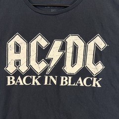 AC/DC Back In Black T-shirt AC DC Classic Hard Rock Band Tee Adult Men’s 3XL