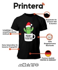 MERRY FUCKTUS Funny Christmas Cactus Santa Hat Gift Mens T-Shirt