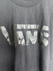 VANS T-Shirt Mens Sz L Short Sleeve Glossy Logo Tee Classic Black On Black Gym