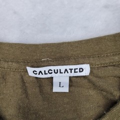 Calculated Clothing Shirt Mens Large Green Crew Evolve Trends Oakland Society