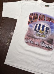 Vintage Miller Lite Volleyball Shirt 90s 1996 XL Slam One Down Life Is Good USA