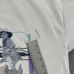 Vtg Hanes Heavyweight 50/50 Mens XL 90s Distressed White Shirt 1995 Fishing Week