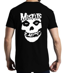 Misfits American Rock Band Men’s Double Design Black T-Shirts (Multiple Designs)