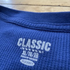 Old Navy Classic Thermal Pique Knit Tee Shirt Men XL Blue Crew Neck Tee Basic